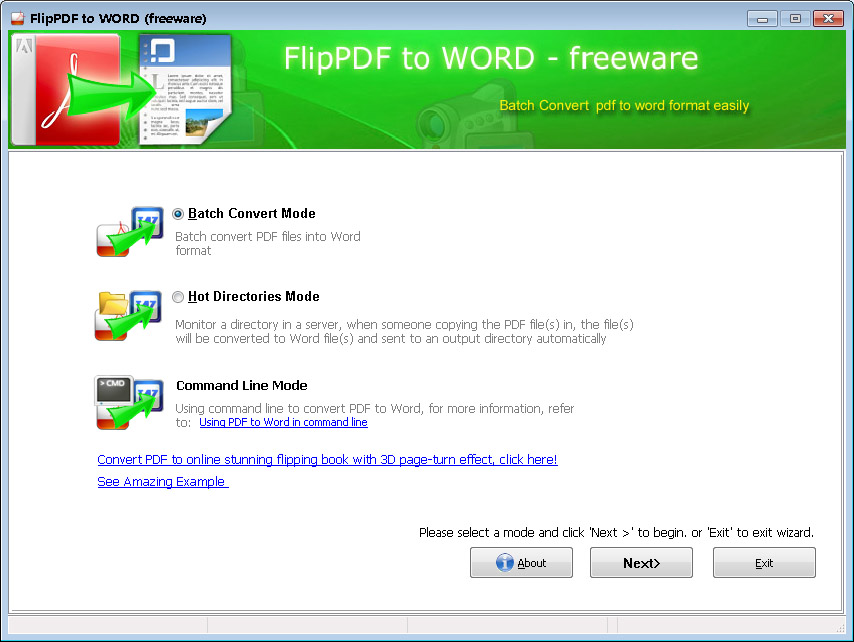 Flip PDF to Word - Freeware