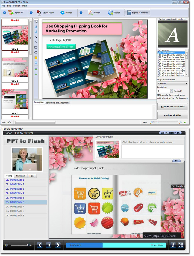 Free 3D PageFlip PPT to Flash