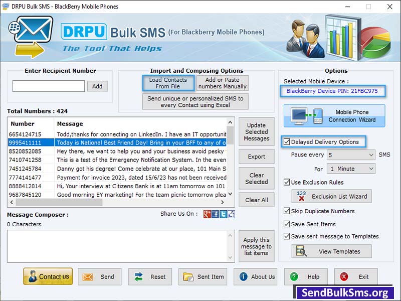 BlackBerry SMS