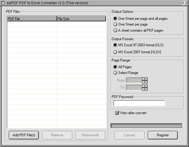 eePDF PDF to Excel Converter
