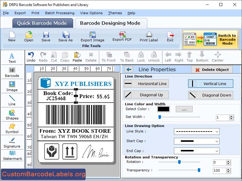 Barcode Generator for Books Video CD DVD