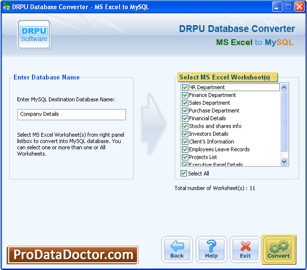 MS Excel to MySQL Database Converter
