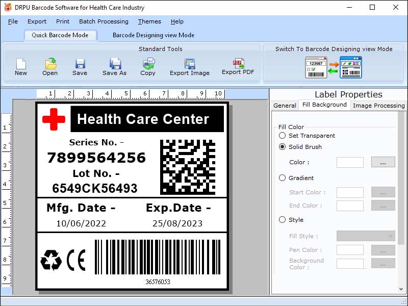 Barcodes Generator for Medical Equipment