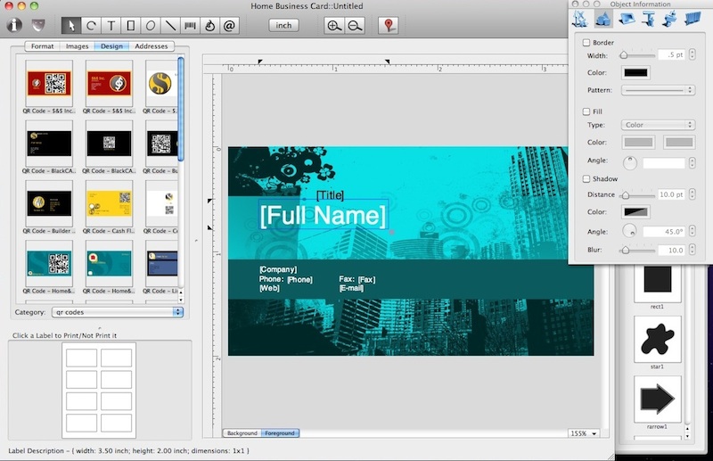 Home Business Card for Mac