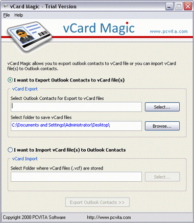 Outlook to vCard Converter Software