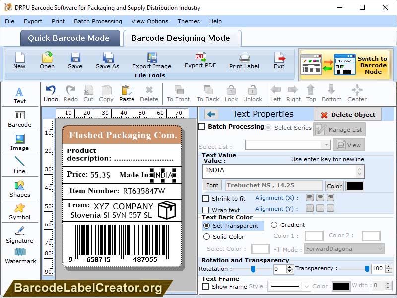 Bar code Creator