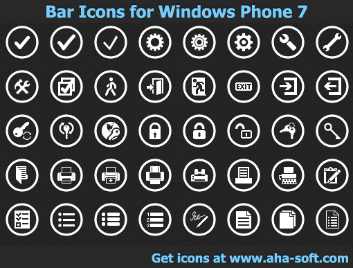 App Bar Icons for Windows Phone 7