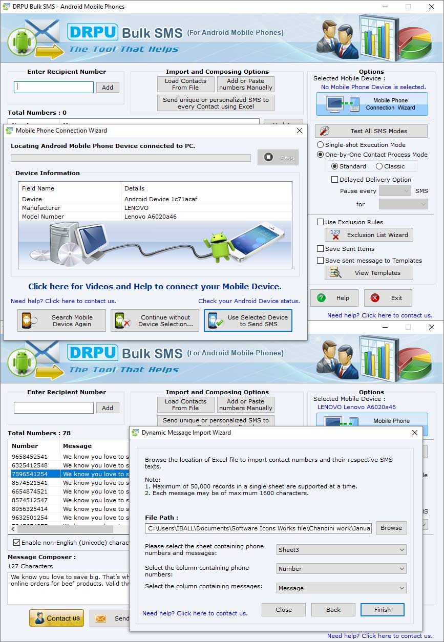 Android PC to SMS