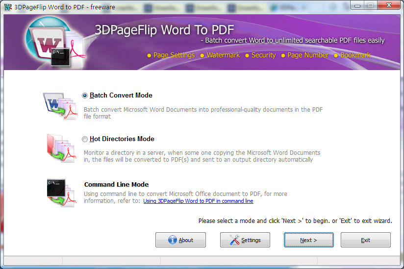 3DPageFlip Word to PDF - freeware