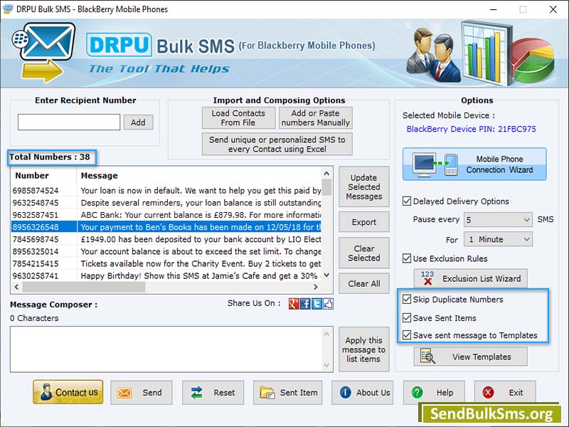 SMS BlackBerry App