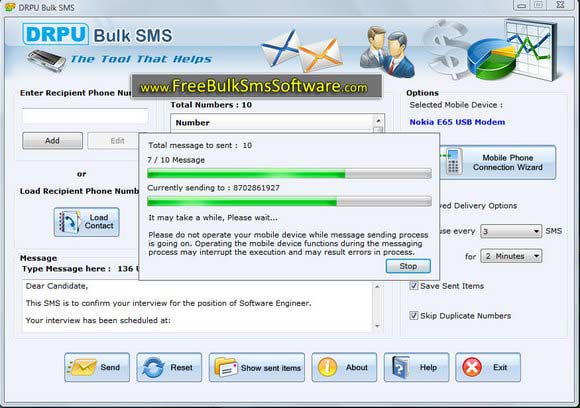 Online SMS Message
