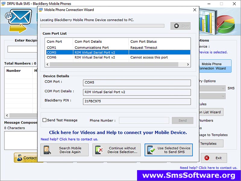 SMS Application BlackBerry