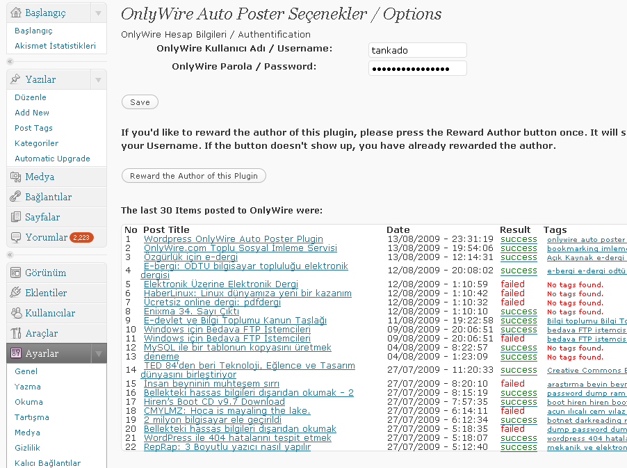WP OnlyWire Auto Poster