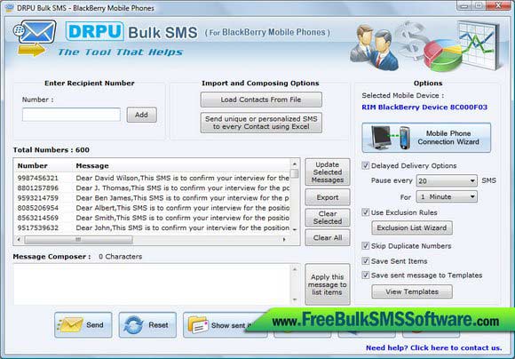 SMS App for BlackBerry