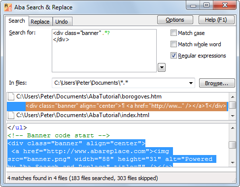 Aba Search and Replace