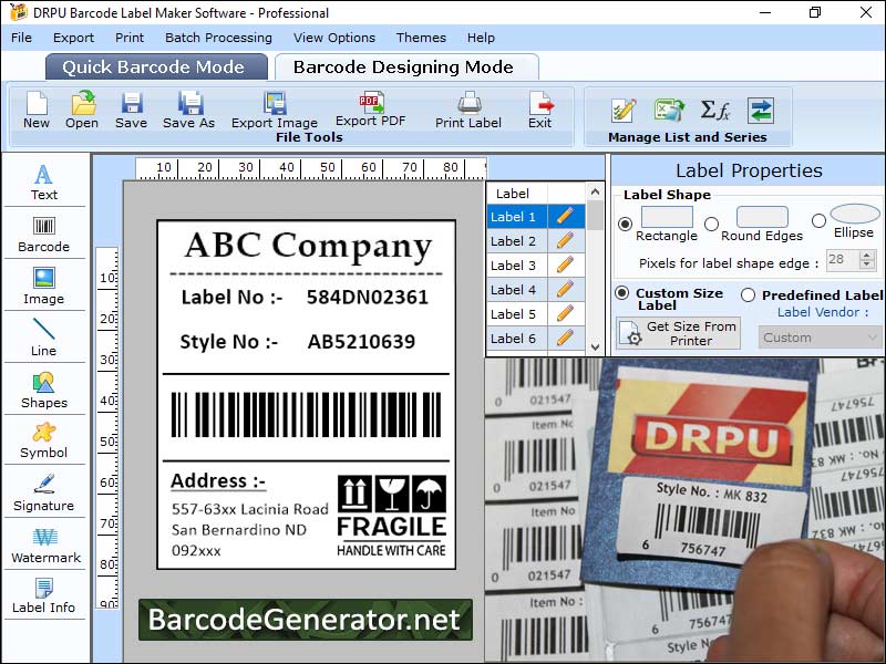 Barcodes, generator, software, tool, professional, label, sticker, coupon, roll, tag, file, printable, create, font, object, utility, bulk, linear, 2D, pencil, lines, ellipse, rectangle, text, shapes, sizes, random, sequential, constant