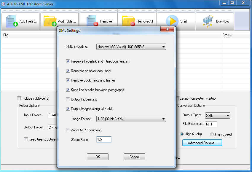 AFP2XML Transform Server