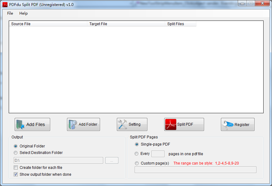 PDFdu Split PDF