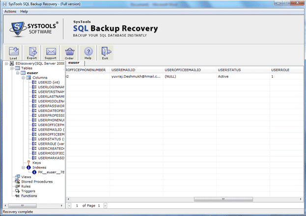 SQL Server .bak File Recovery