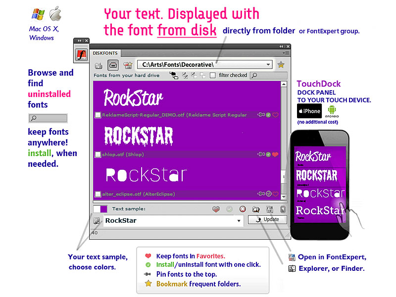DiskFonts font viewer and manager