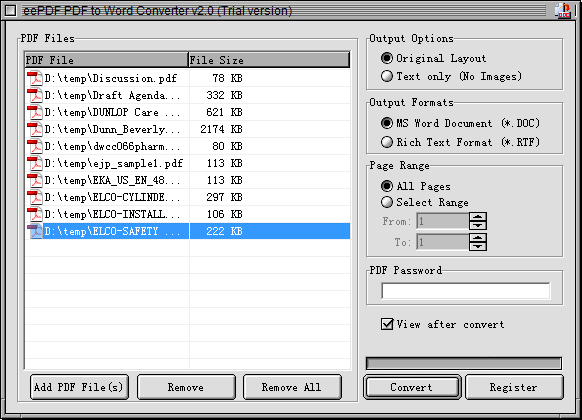 eePDF PDF to Word Converter