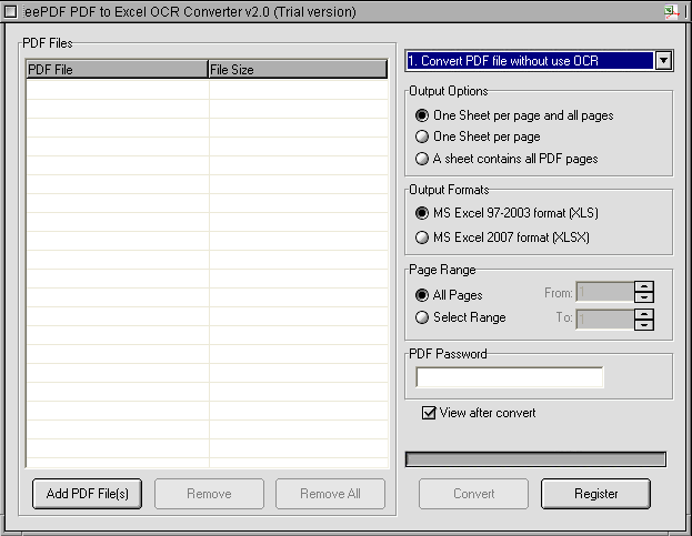 eePDF PDF to Excel OCR Converter