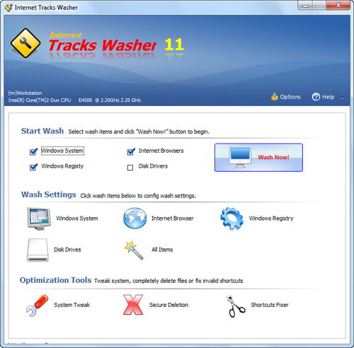 Internet Tracks Washer program