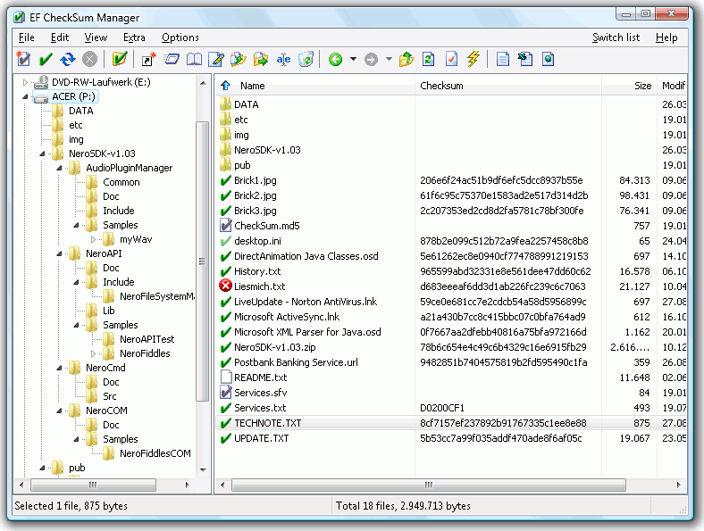 EF CheckSum Manager Downloader