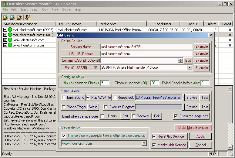 First Alert Service Monitor Downloader