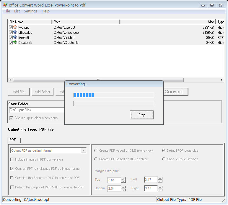 office Convert Word Excel to pdf