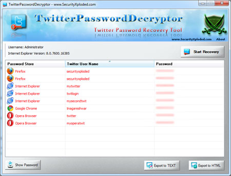 Twitter Password Decryptor Downloader