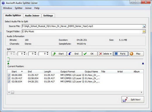 Free Auvisoft Audio Splitter Joiner