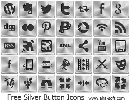 Free Silver Button Icons