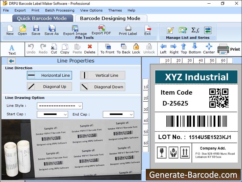 Paquetes, equipajes, código de barras, software, productos, de alta resolución, versátil y personalizado, tarjetas, cupones, hologramas, envasado, distribución, industria, aplicaciones avanzadas, imagen, diseño, objetos, líneas, texto, lápices