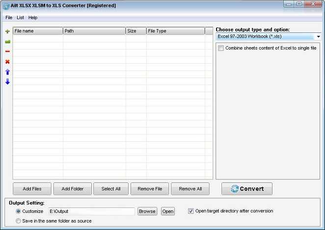 Ailt XLSX XLSM to XLS Converter Downloader