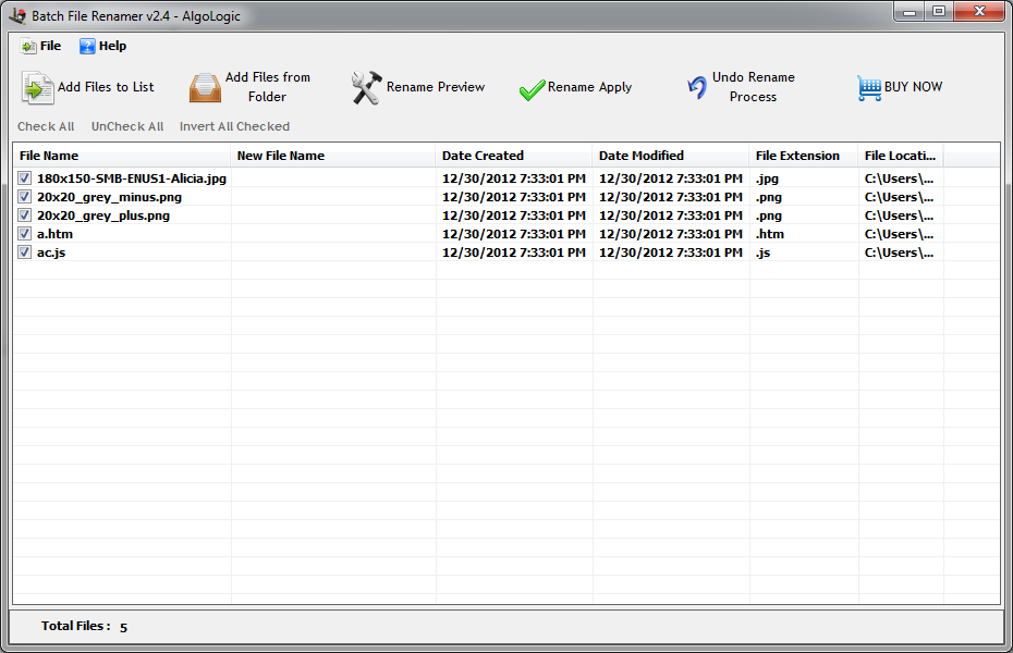Batch Files Renamer