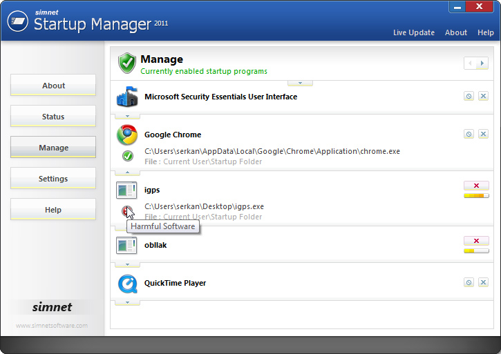 Simnet Startup Manager 2011 Downloader