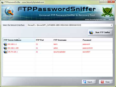 FTP Password Sniffer Downloader