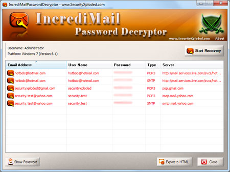 IncrediMail Password Decryptor Downloader