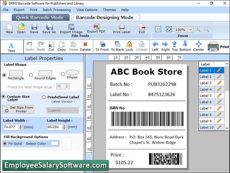 Barcode Generator for Library System