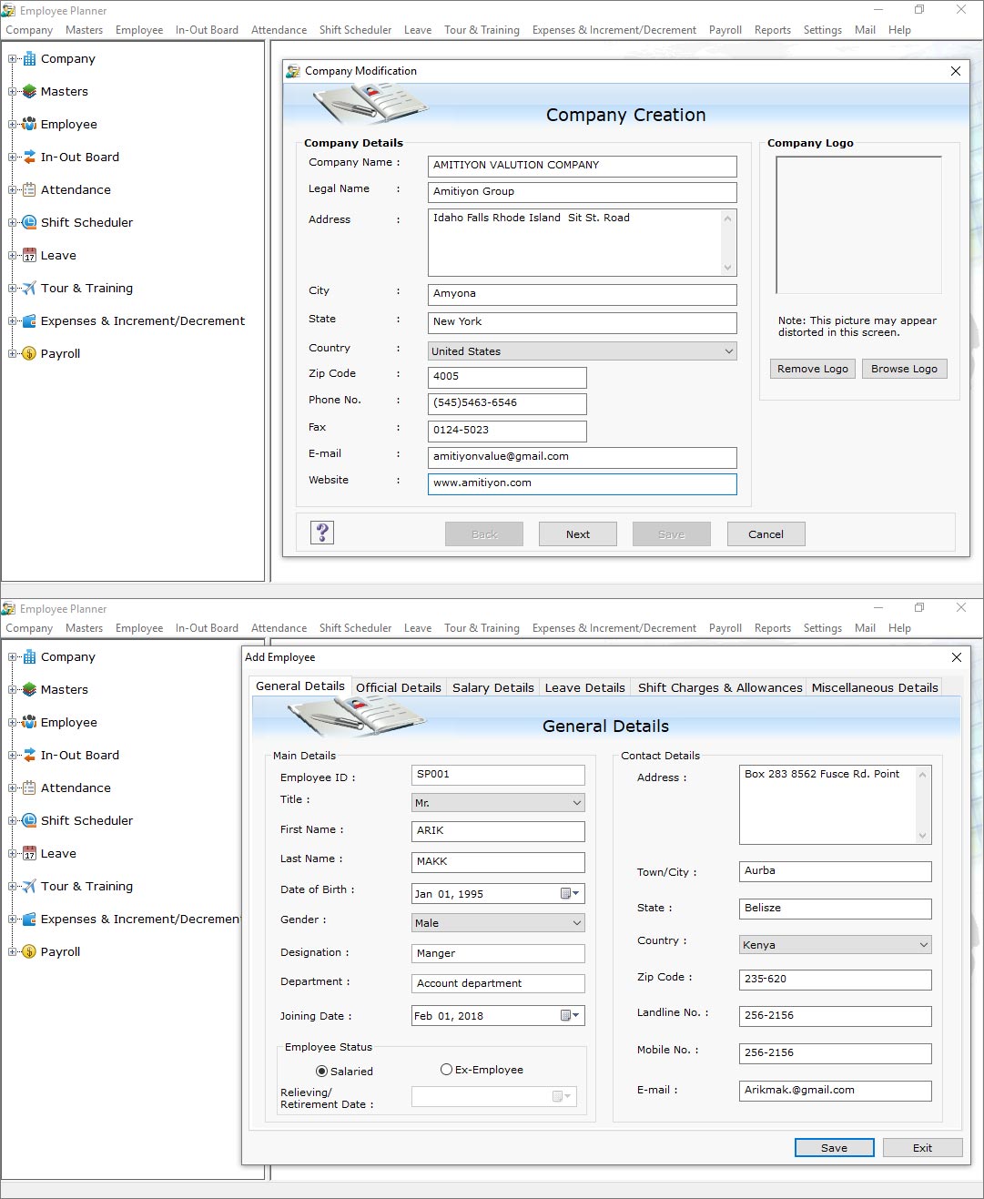 Employee Planner Software