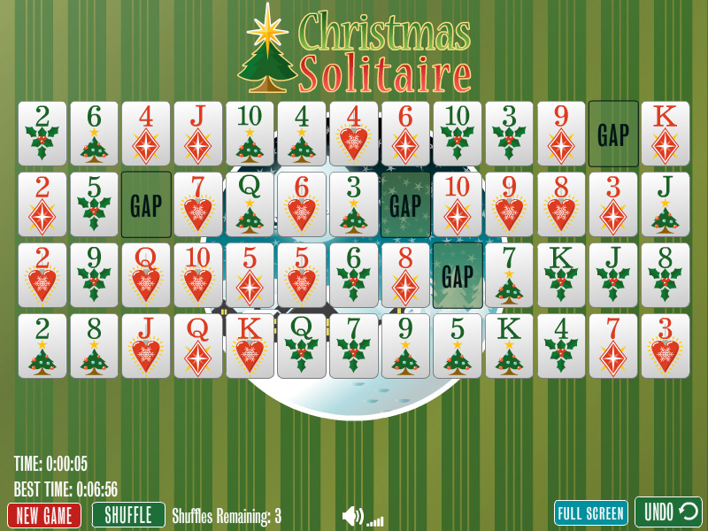 Christmas Gaps Solitaire