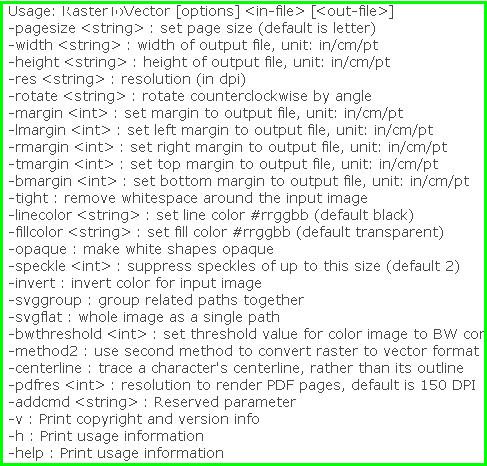Raster to Vector Converter Command Line