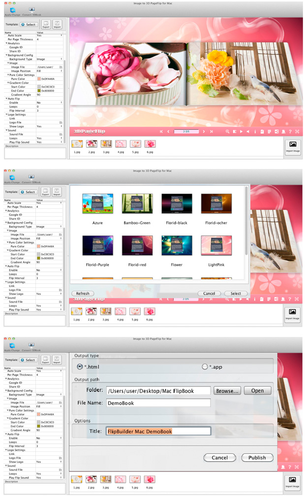 Image to 3D PageFlip for Mac