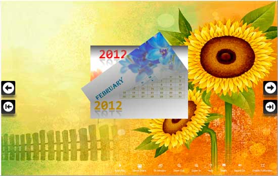 FlipBook Creator Themes Pack Calendar- Sunflower