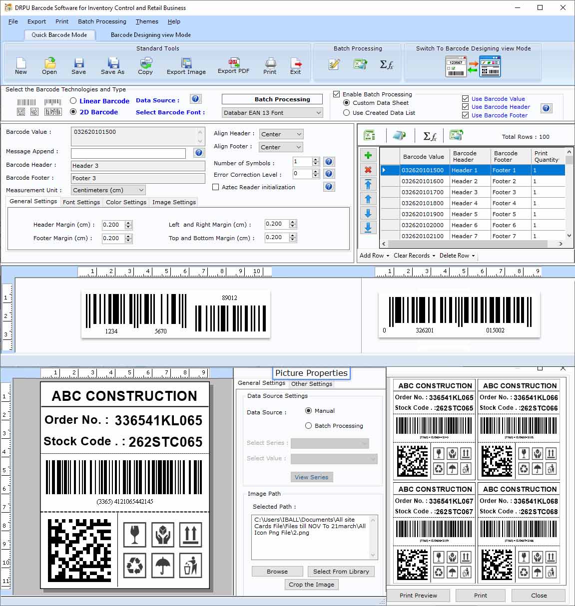 Retail Inventory Barcodes Generator