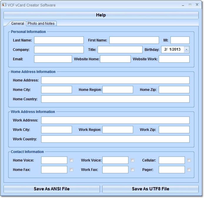 VCF vCard Creator Software