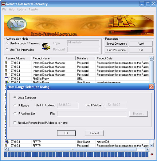 Remote Password Recovery