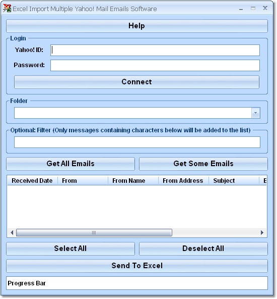 Excel Import Multiple Yahoo! Mail Emails Software