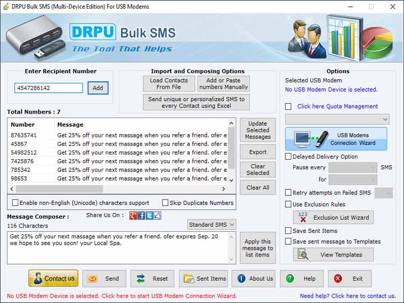 GSM Modem Send SMS